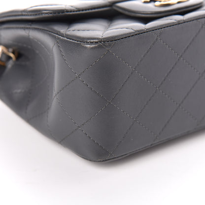 Chanel Lambskin Quilted Mini Square Flap Dark Grey 11 of 18