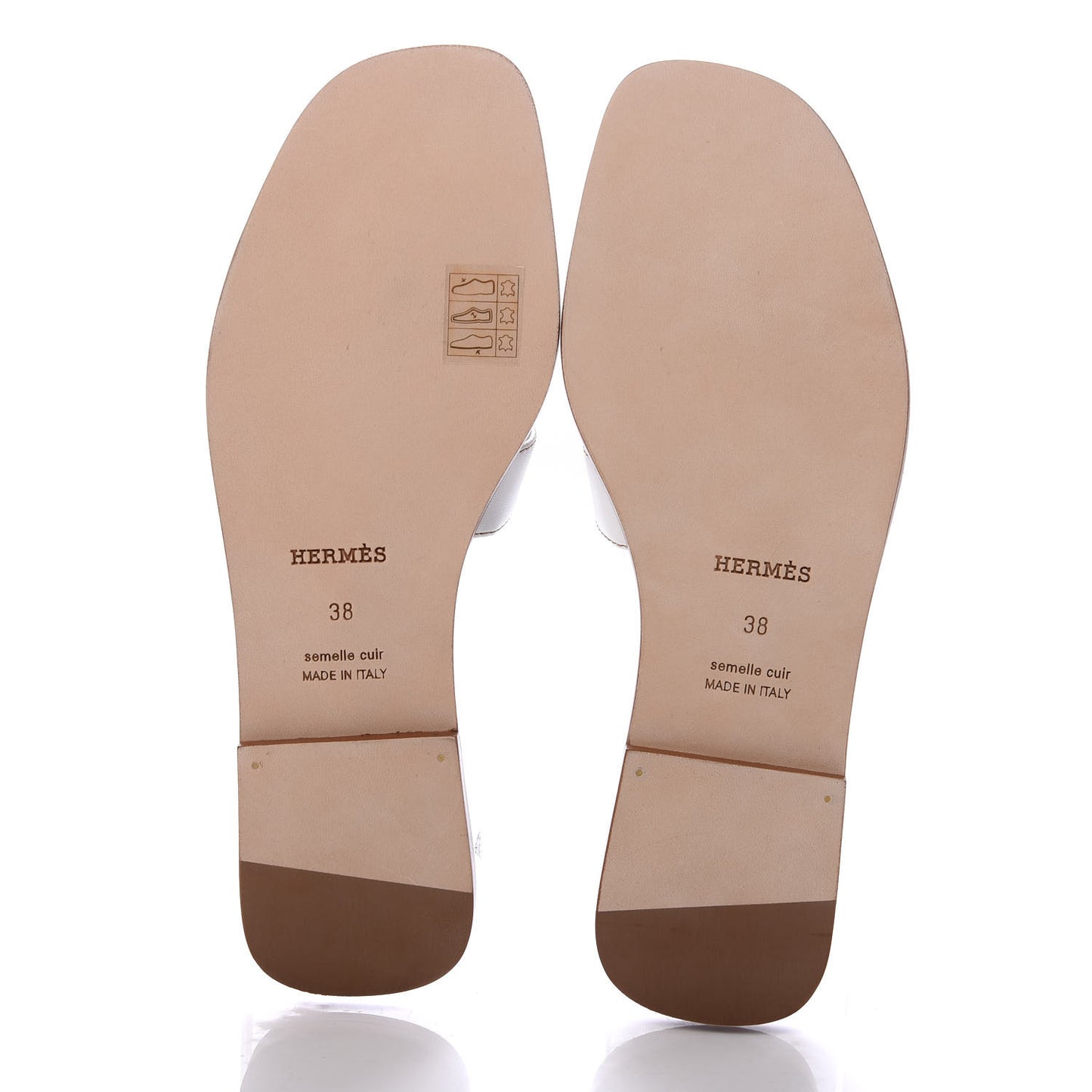Box Calfskin Oran Sandals 38 White