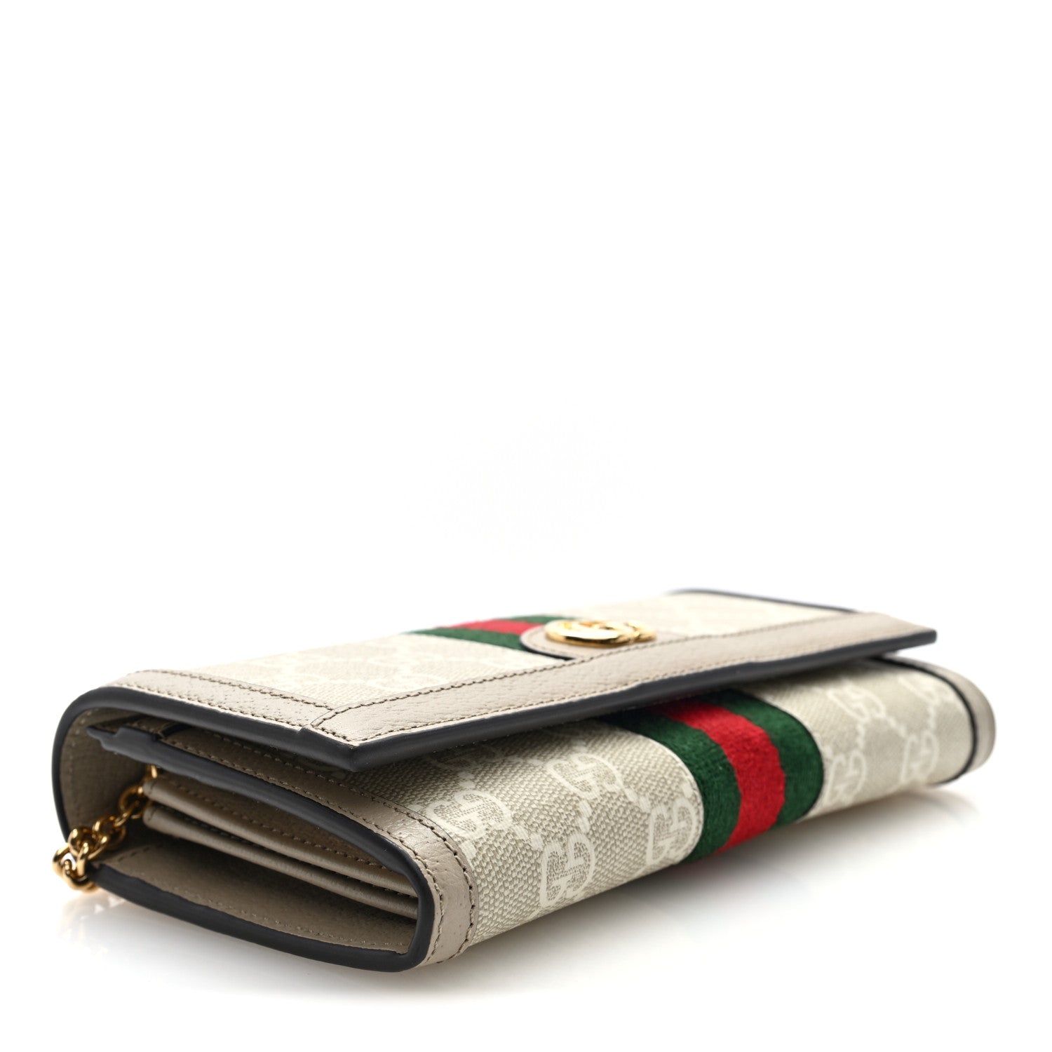 Gucci GG Supreme Monogram Calfskin Ophidia Wallet On Chain Beige  Mystic White Oatmeal 4 of 11