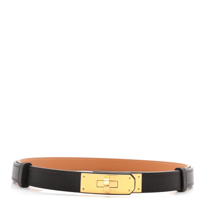 Hermes Odyssee Calfskin Kelly Belt Macassar 1 of 4
