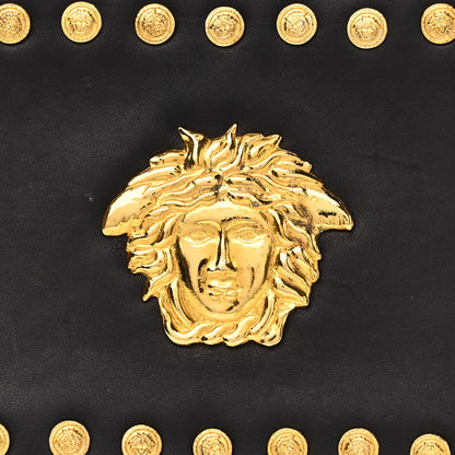 Versace Calfskin Medallion Tribute Chain Shoulder Bag Black 6 of 14