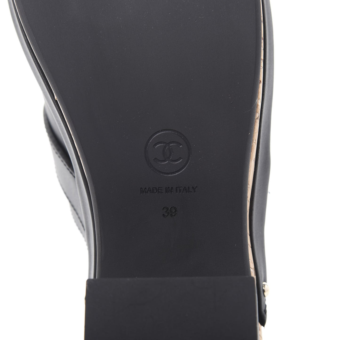 Calfskin CC Turn Lock Clogs 39 Black