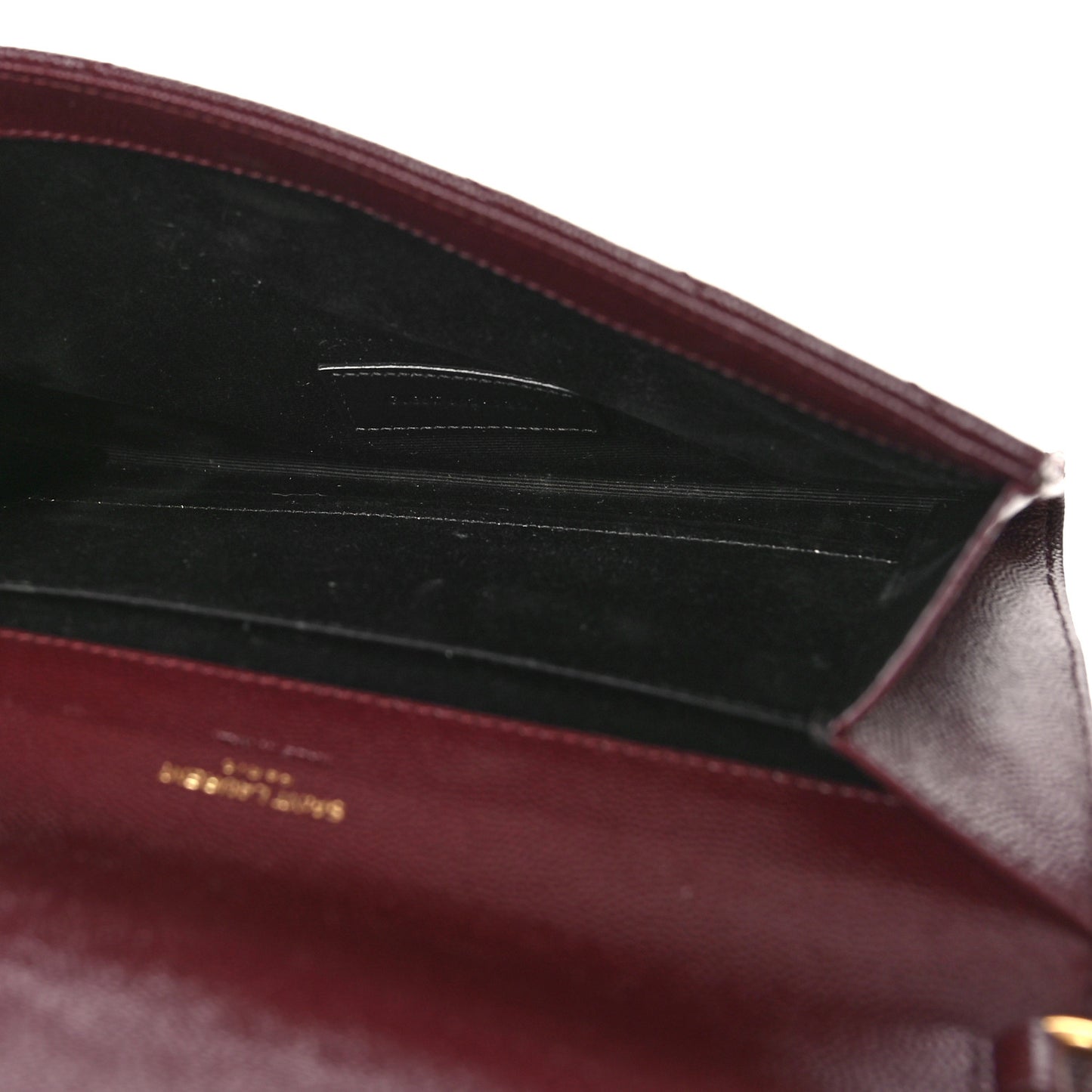 Grain De Poudre Matelasse Chevron Monogram Envelope Clutch Palissandre