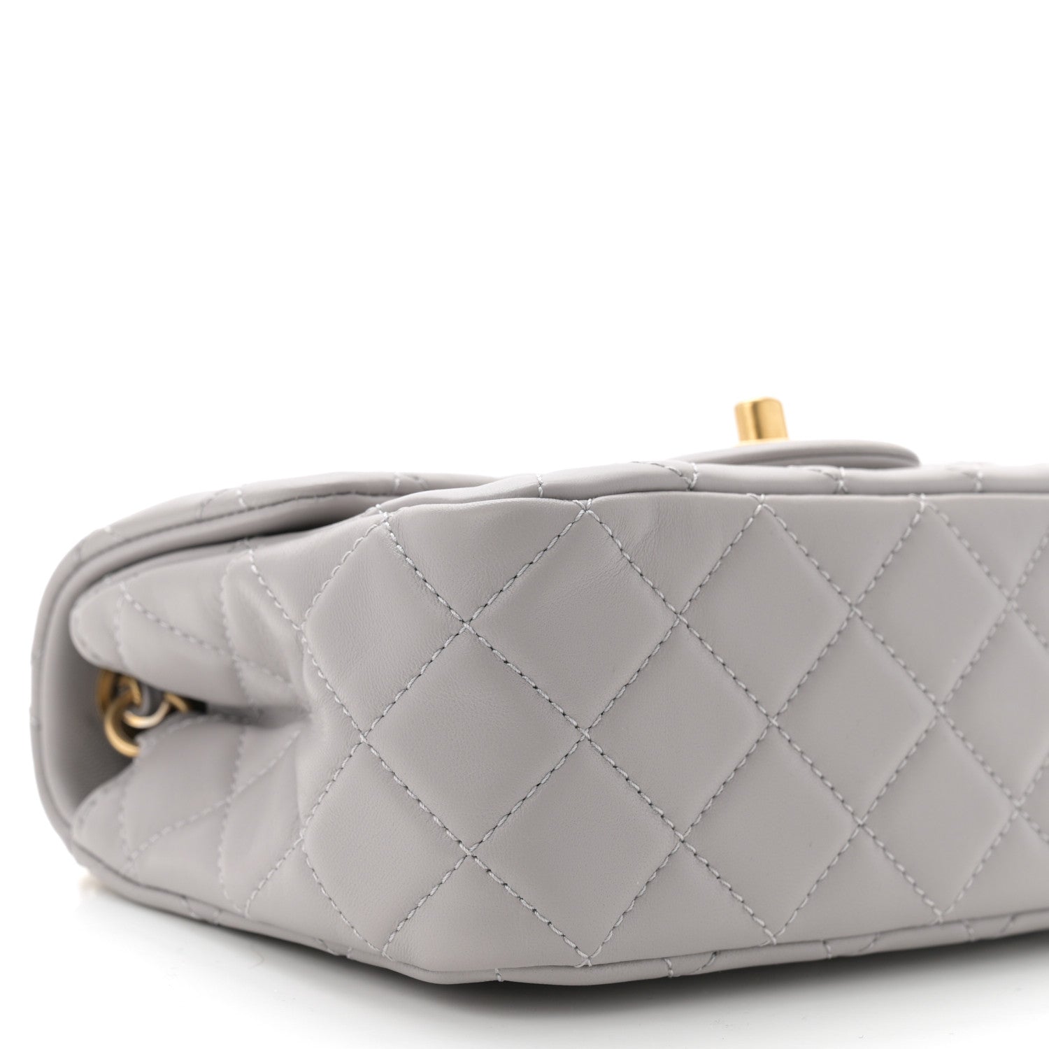 Chanel Lambskin Quilted Mini Pearl Crush Flap Light Grey 9 of 11