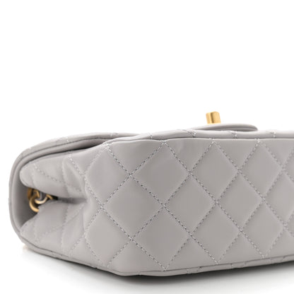 Chanel Lambskin Quilted Mini Pearl Crush Flap Light Grey 9 of 11