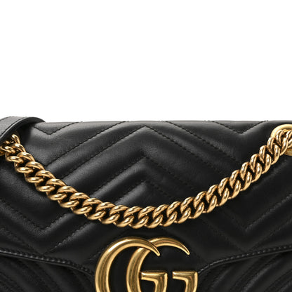 Gucci Calfskin Matelasse Small GG Marmont Shoulder Bag Black 8 of 10