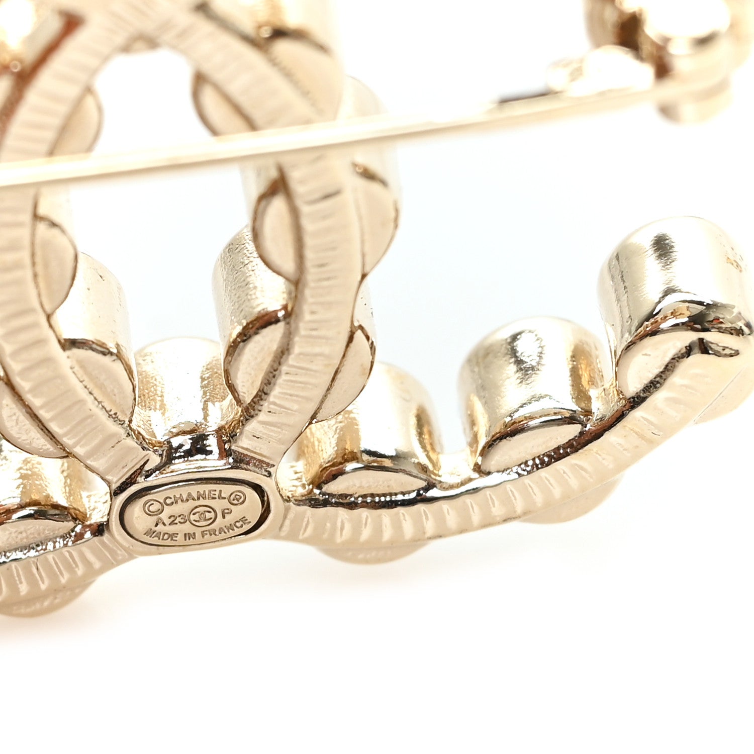 Chanel Crystal CC Brooch Gold 3 of 3