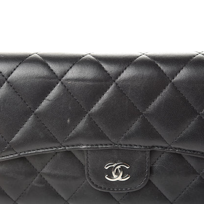 Chanel Lambskin Quilted Large Flap Wallet Black 13 of 14