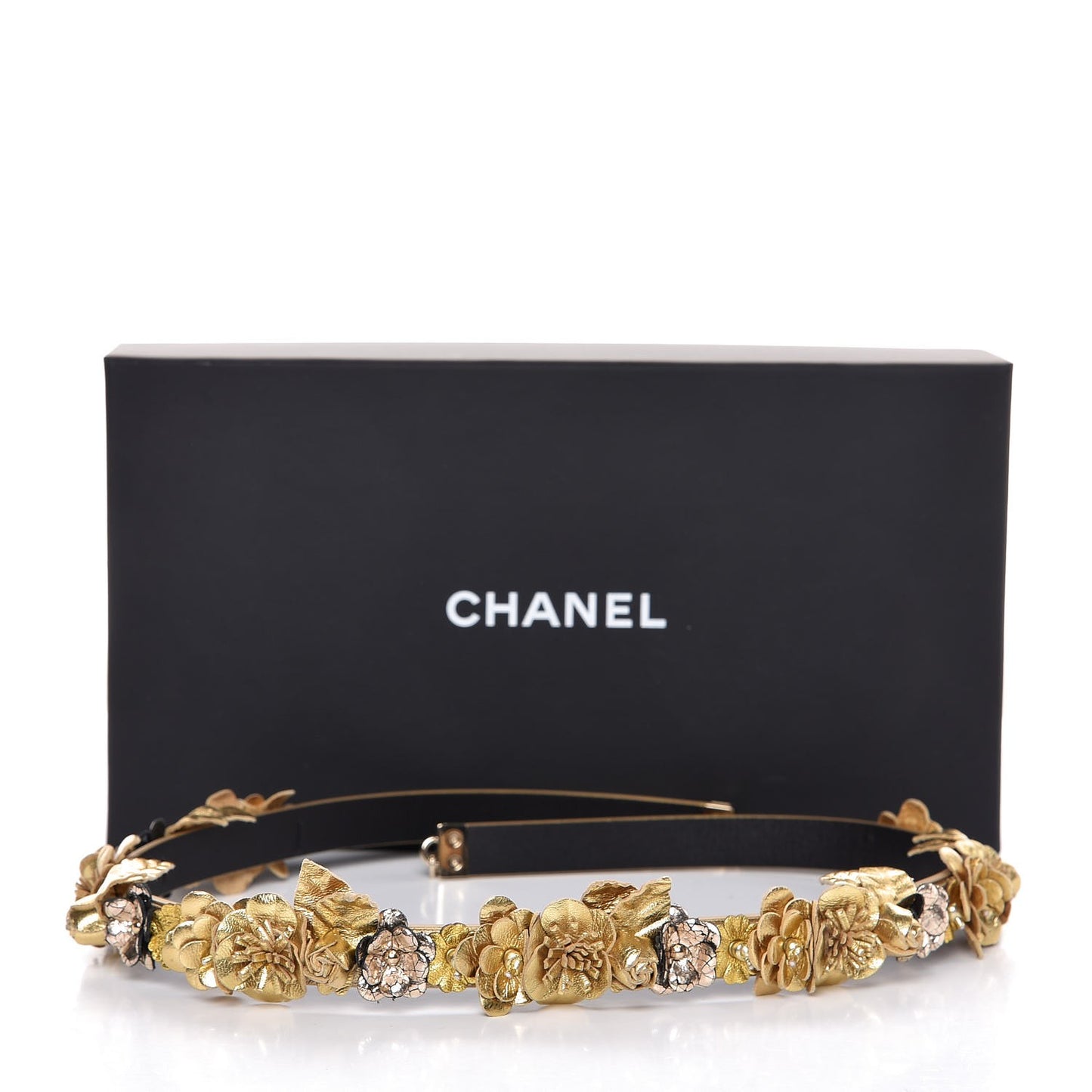 Metallic Lambskin CC Belt 75 30 Gold