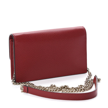 Gucci Dollar Calfskin Interlocking G Chain Wallet Red 3 of 10