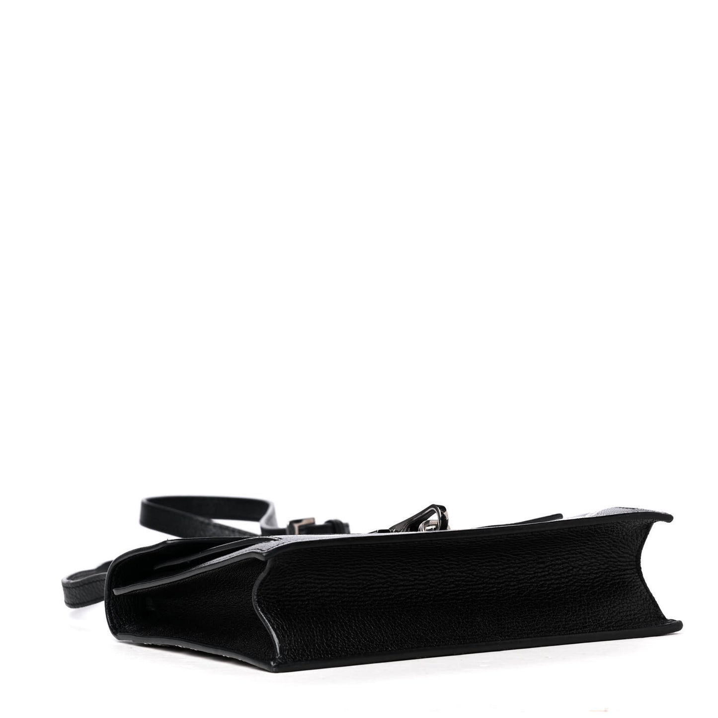 Grain Calfskin Chain Print Crossbody Black
