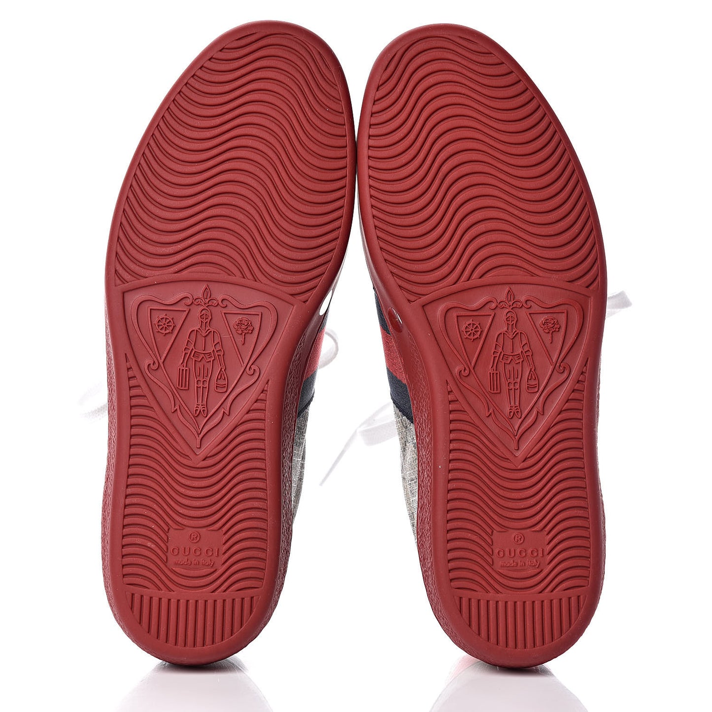GG Supreme Monogram Mens New Ace Low-Top Sneaker 7 Beige Red