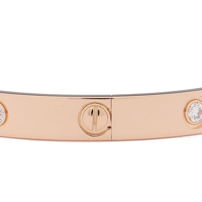 Cartier 18K Pink Gold 10 Diamond LOVE Bracelet 17 4 of 8