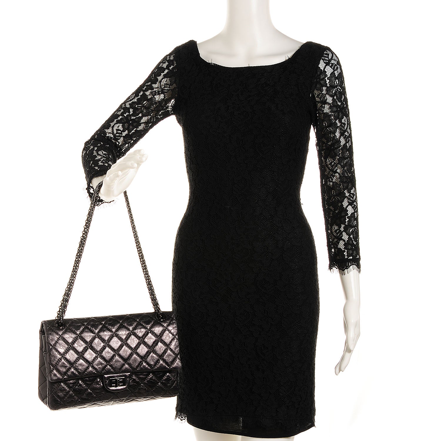 Chanel Metallic Calfskin 2.55 Reissue 226 Flap Black 2 of 10
