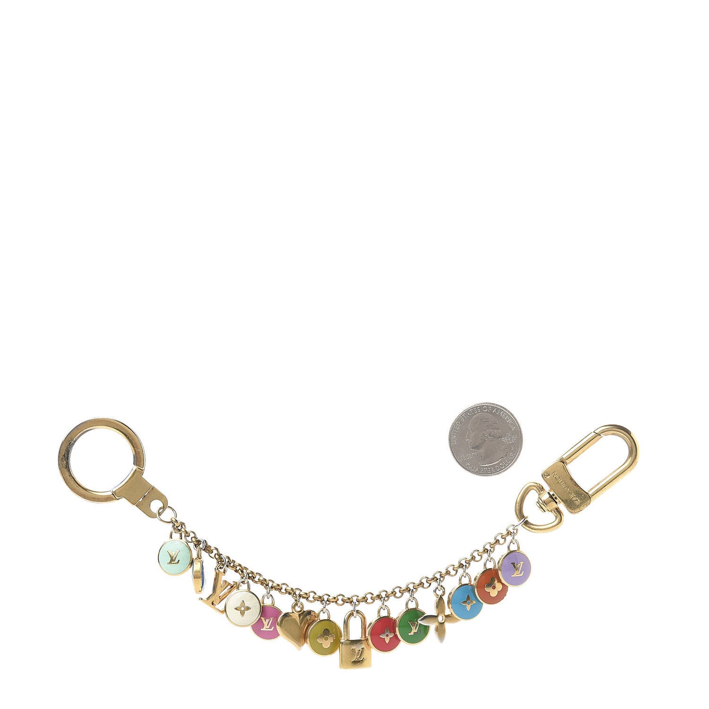 Metal Enamel Pastilles Key Chain Bag Charm Multicolor
