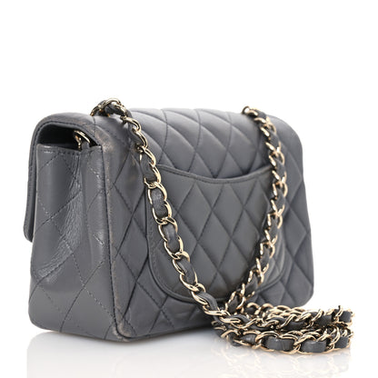 Chanel Lambskin Quilted Mini Rectangular Flap Dark Grey 3 of 20
