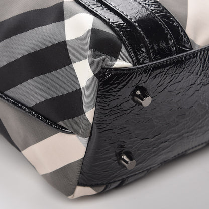 Burberry Patent Trim Smoked Check Tote Black 11 of 14