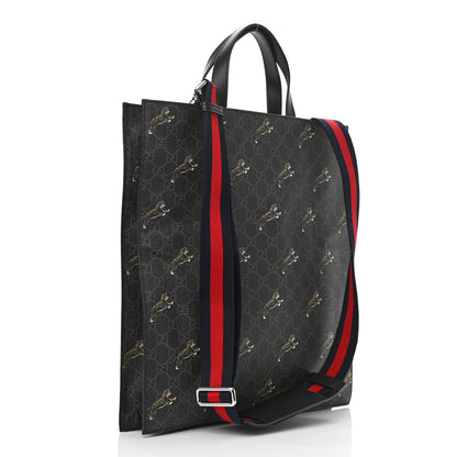 Gucci GG Supreme Monogram Tigers Web Vertical Tote Black Multicolor 3 of 11