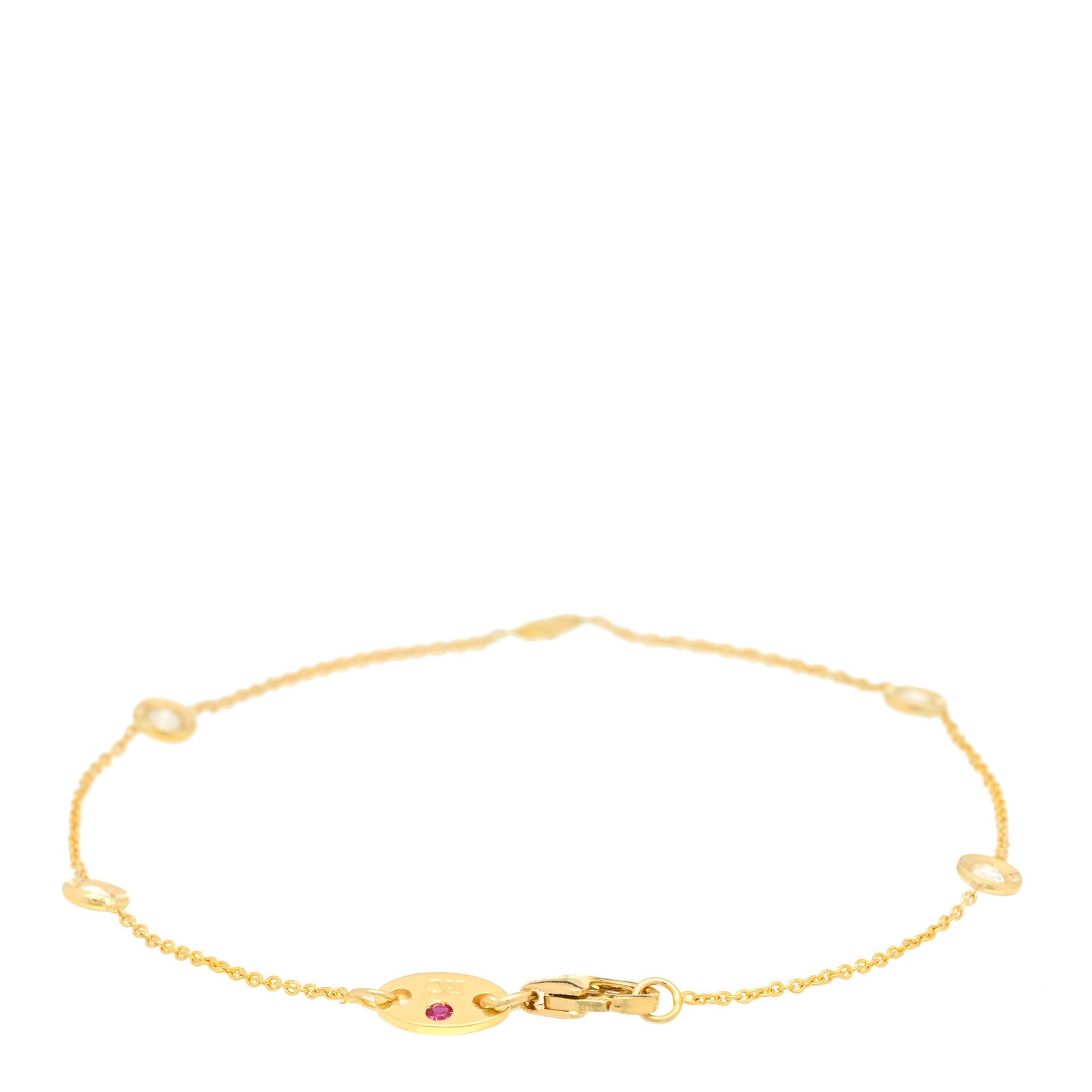 Roberto Coin 18K Yellow Gold Diamond By the Inch Five Station Bracelet 2 of 5