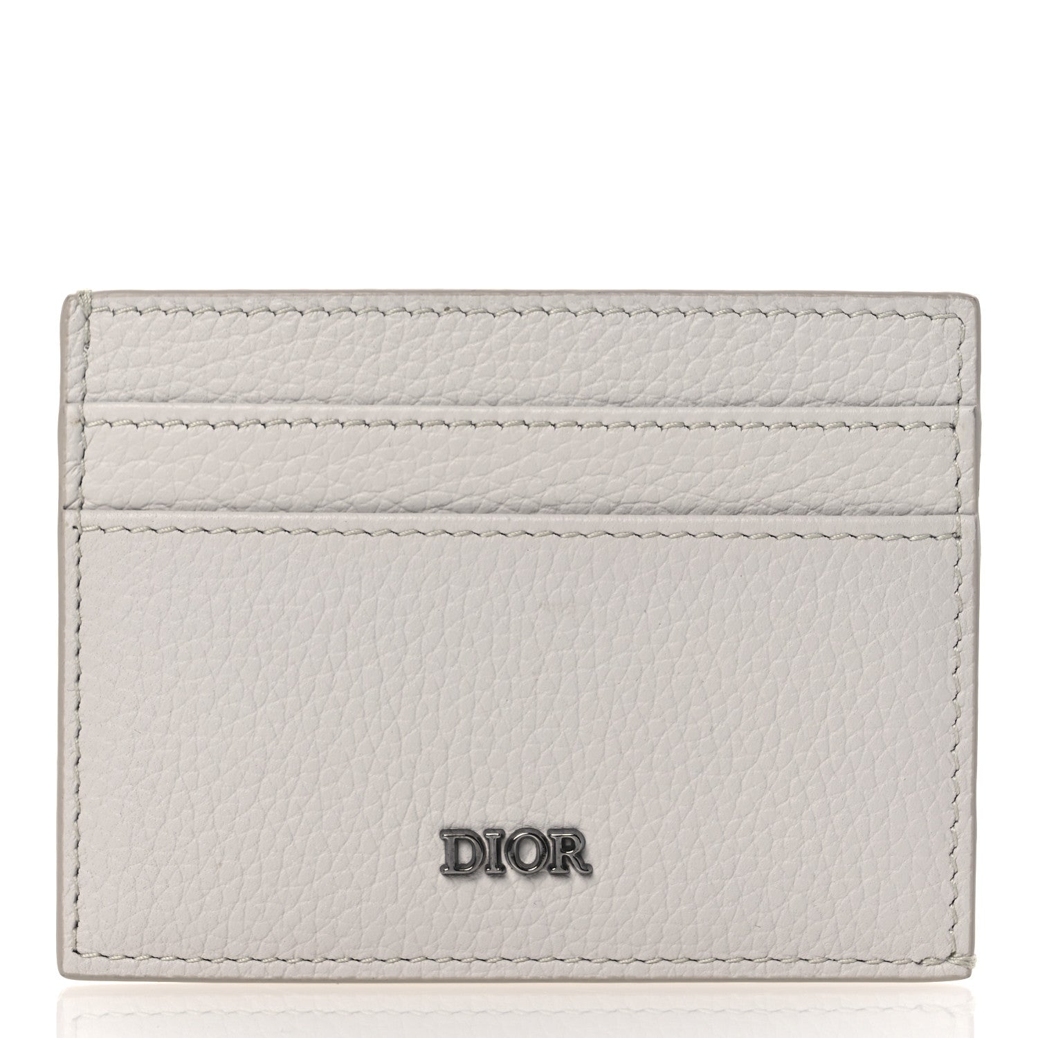 Christian Dior Grained Calfskin Logo Card Holder Light Grey 1 of 7