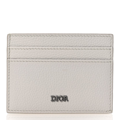 Christian Dior Grained Calfskin Logo Card Holder Light Grey 1 of 7