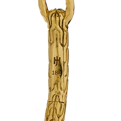 John Hardy 18K Yellow Gold Classic Chain Hammered Slim Chain Hinged Bangle Bracelet 4 of 4