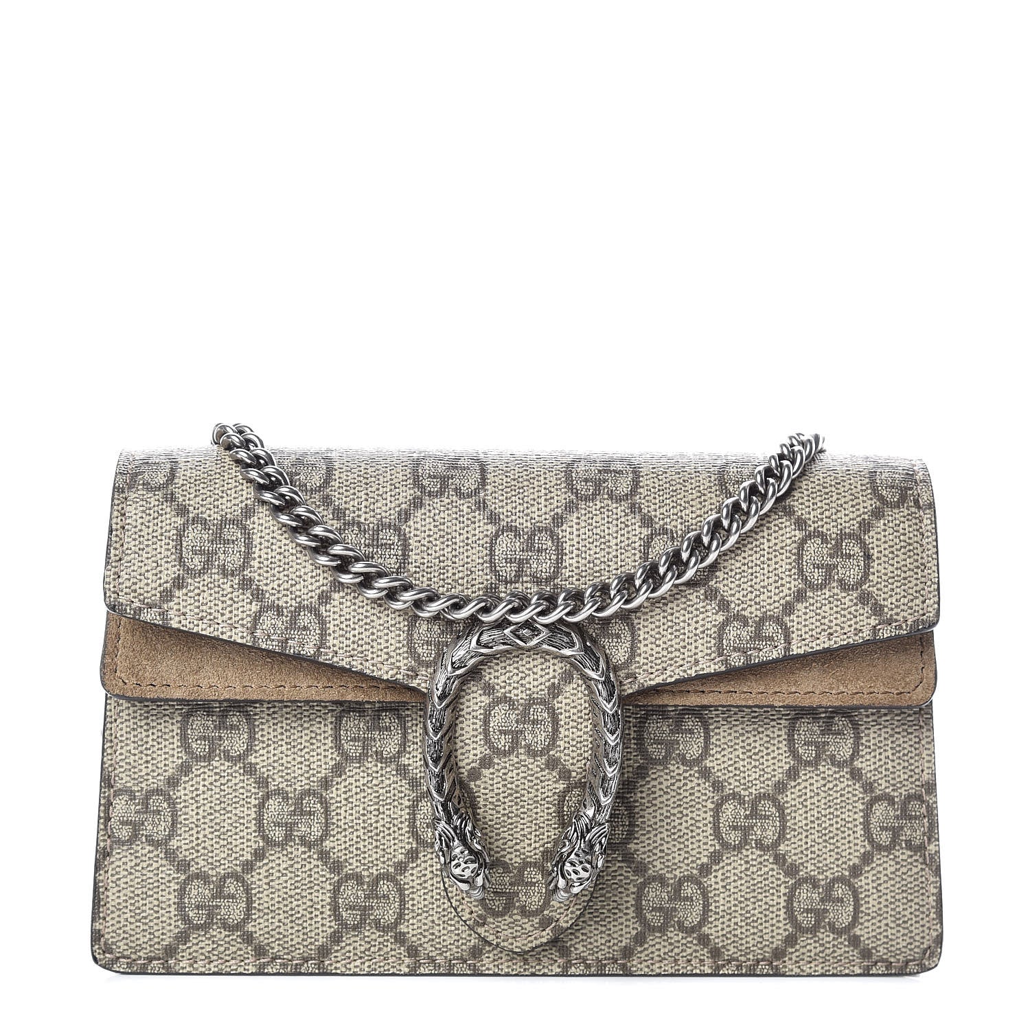 Gucci GG Supreme Monogram Super Mini Dionysus Shoulder Bag Taupe 1 of 10