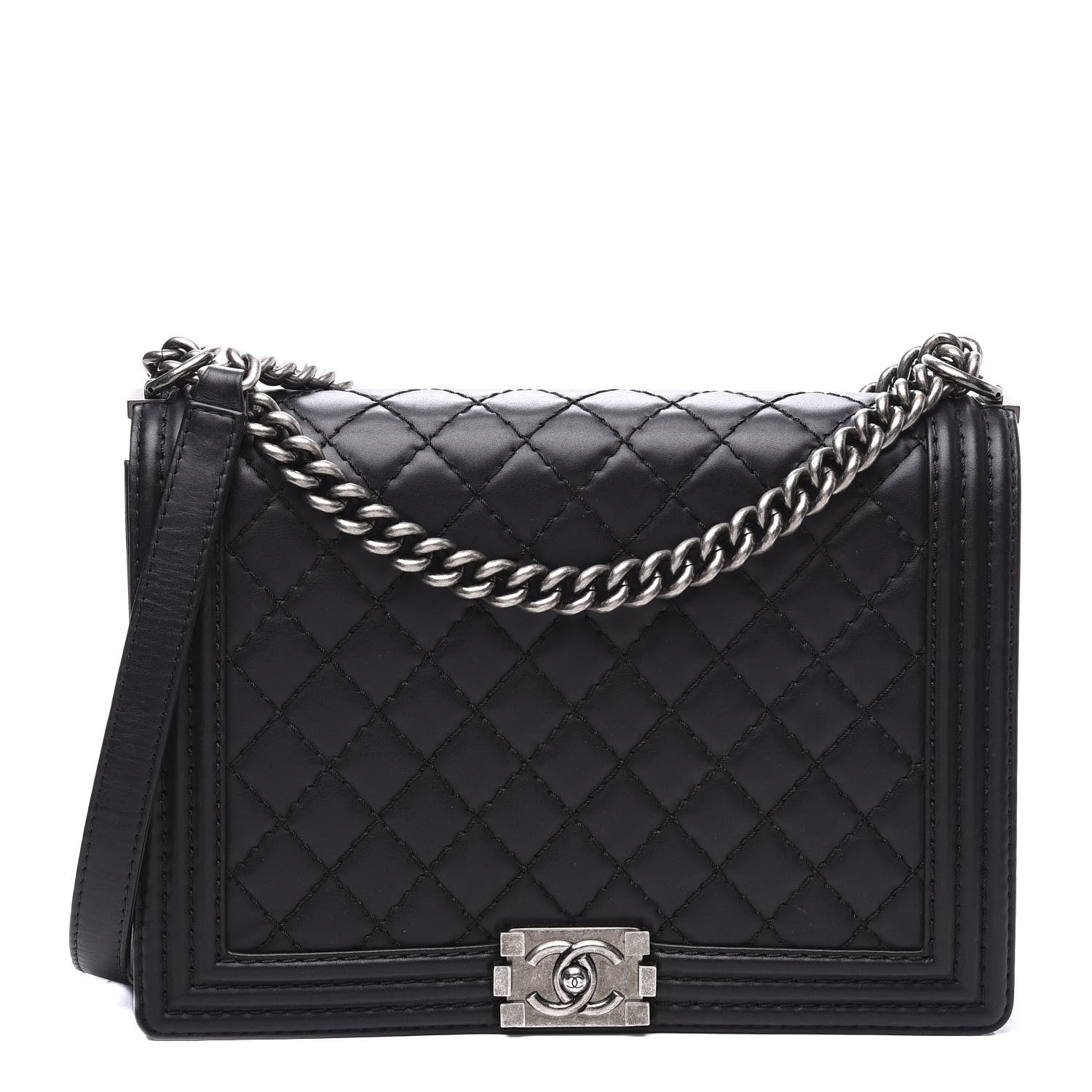 Chanel Calfskin Quilted Large Boy Flap Black 1 of 10