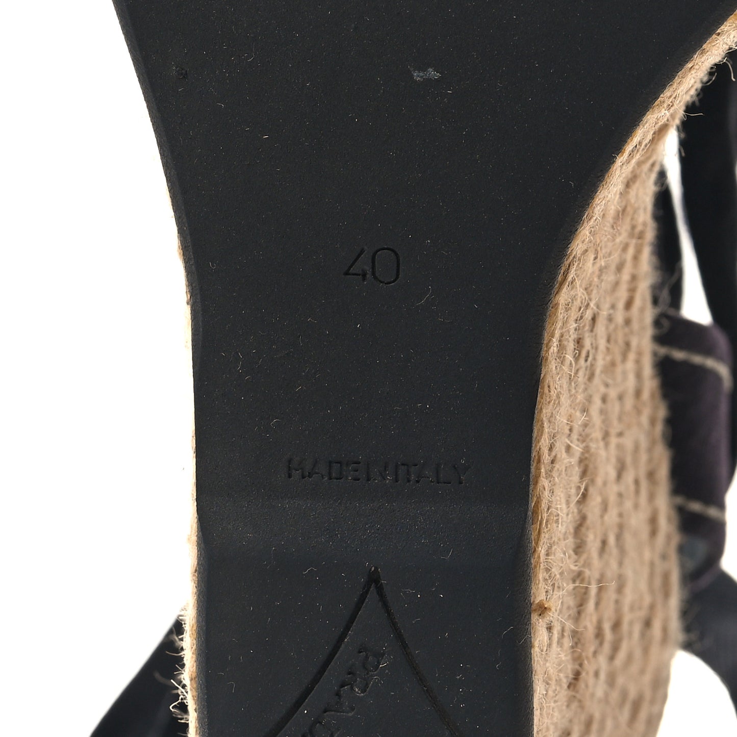 Linen Logo Espadrille 90mm Wedge Sandals 40 Blue