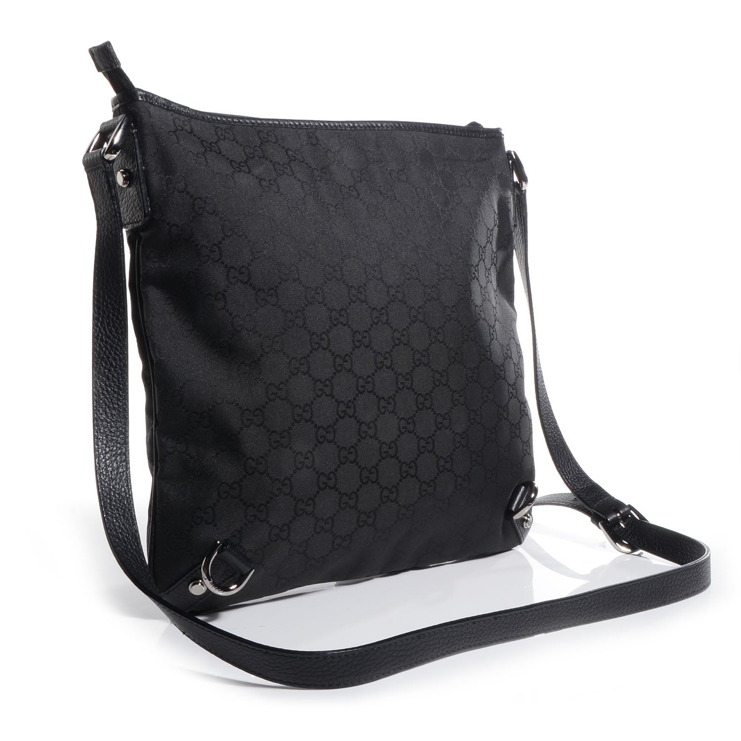 Gucci Nylon Monogram Abbey Messenger Bag Black 3 of 7