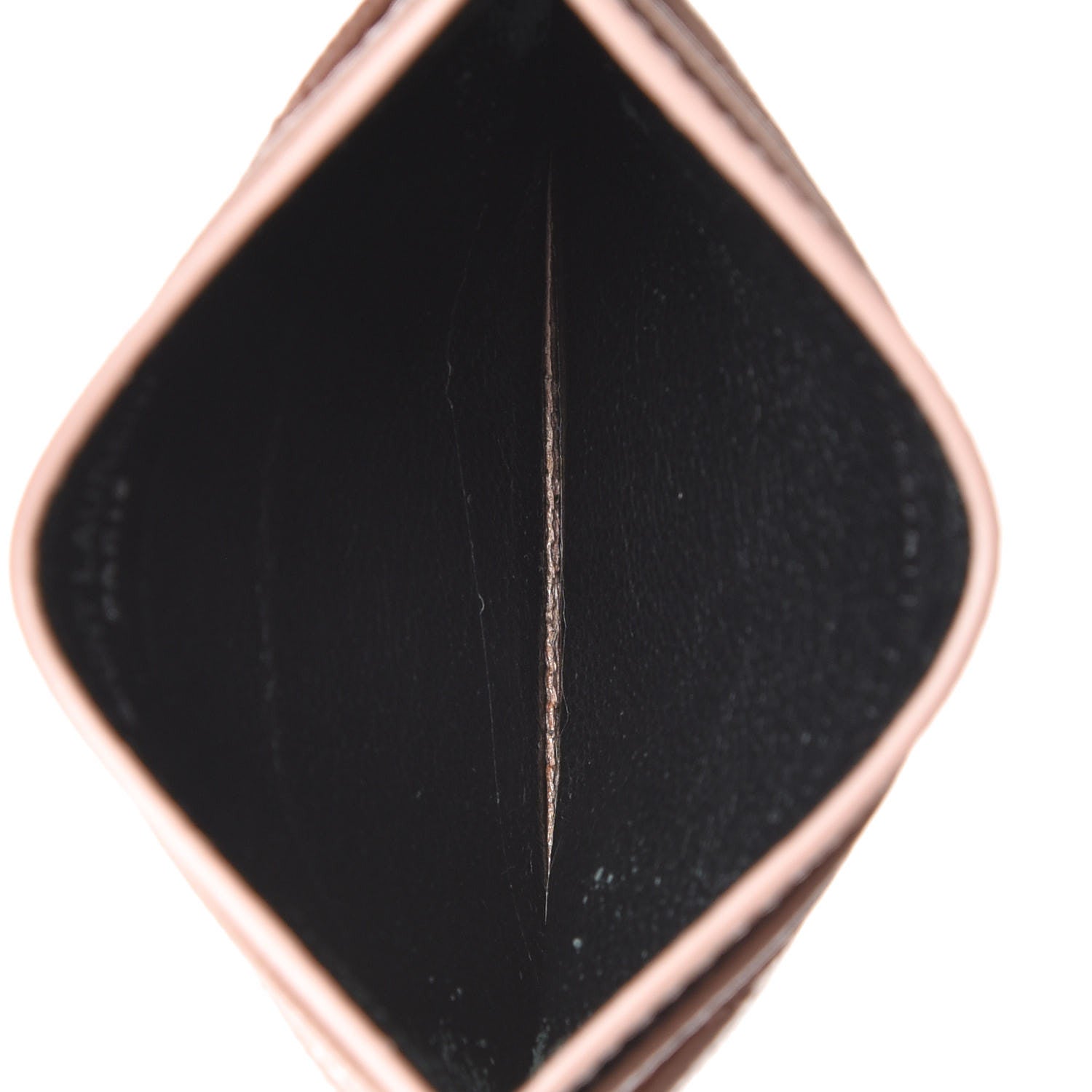 Saint Laurent Grain De Poudre Matelasse Chevron Monogram Credit Card Case Pale Pink 5 of 9
