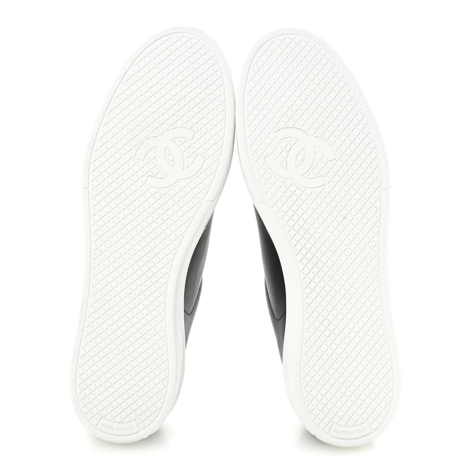 Chanel Calfskin CC Womens Sneakers 38.5 Black 6 of 9