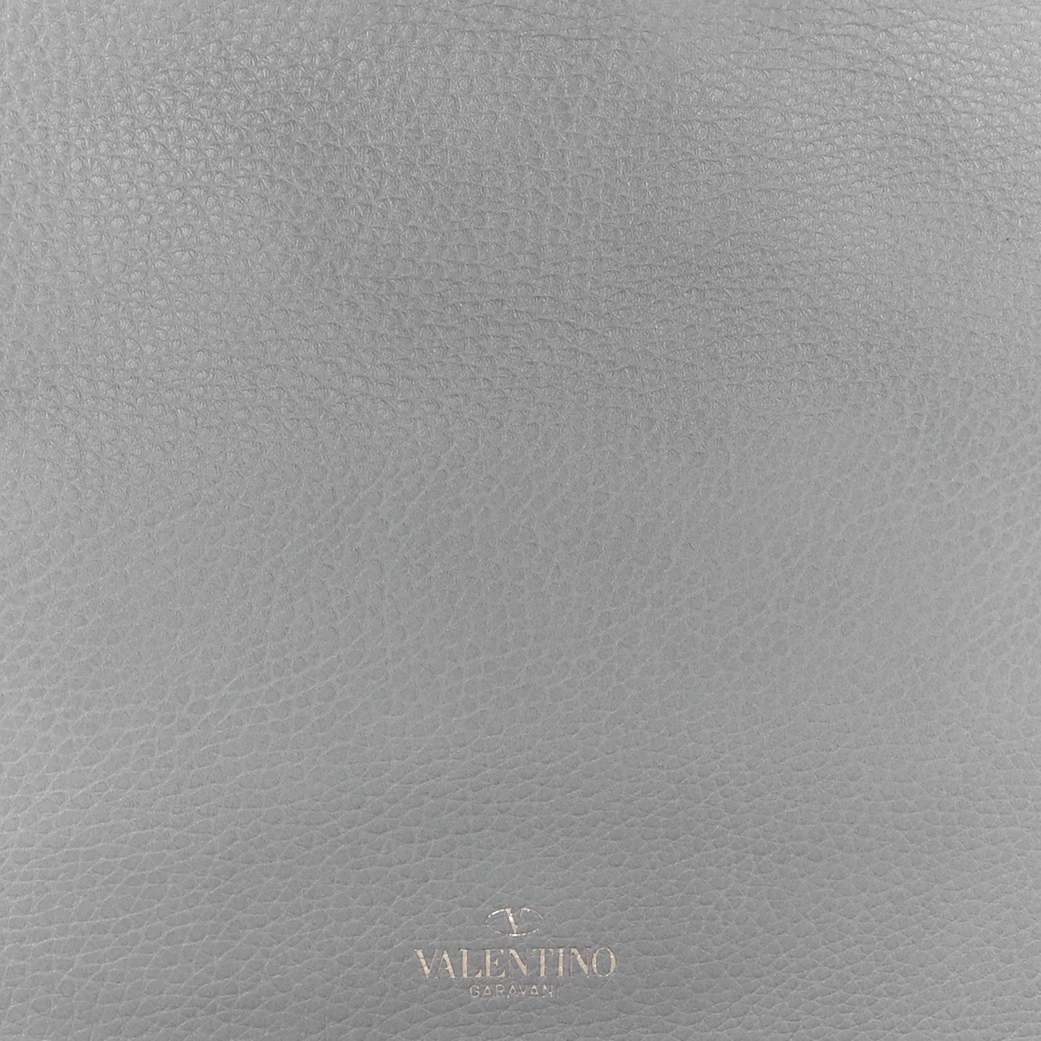 Valentino Garavani Pebbled Calfskin Large Rockstud Zip Pouch Pastel Grey 9 of 12
