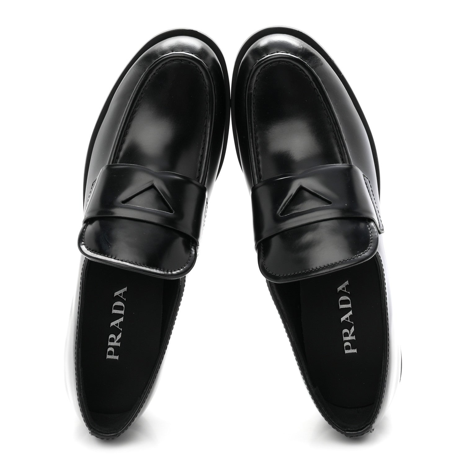Prada Spazzolato Loafers 38.5 Black 2 of 10