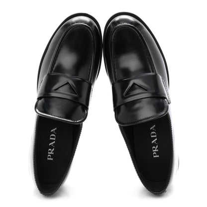 Prada Spazzolato Loafers 38.5 Black 2 of 10