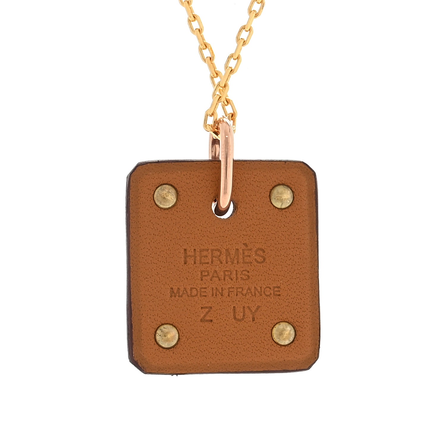 Hermes Rose Gold Plated Swift As De Coeur Necklace Gold 4 of 5