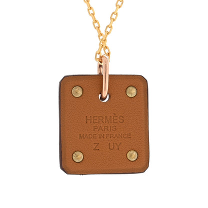 Hermes Rose Gold Plated Swift As De Coeur Necklace Gold 4 of 5