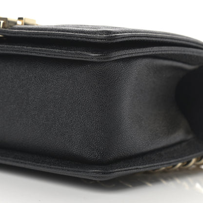 Chanel Iridescent Caviar Chevron Quilted Small Boy Flap Black 10 of 12