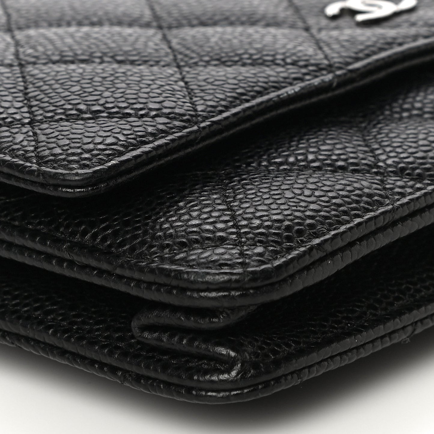 Caviar Quilted Wallet On Chain WOC Black