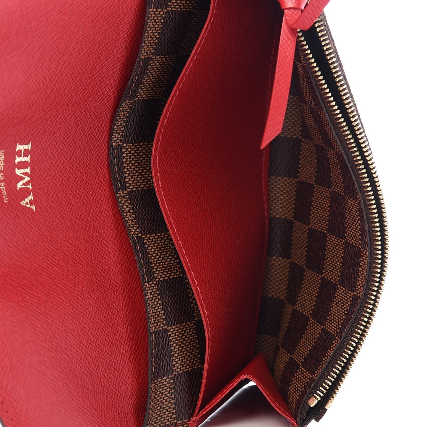 Damier Ebene Emilie Wallet Red