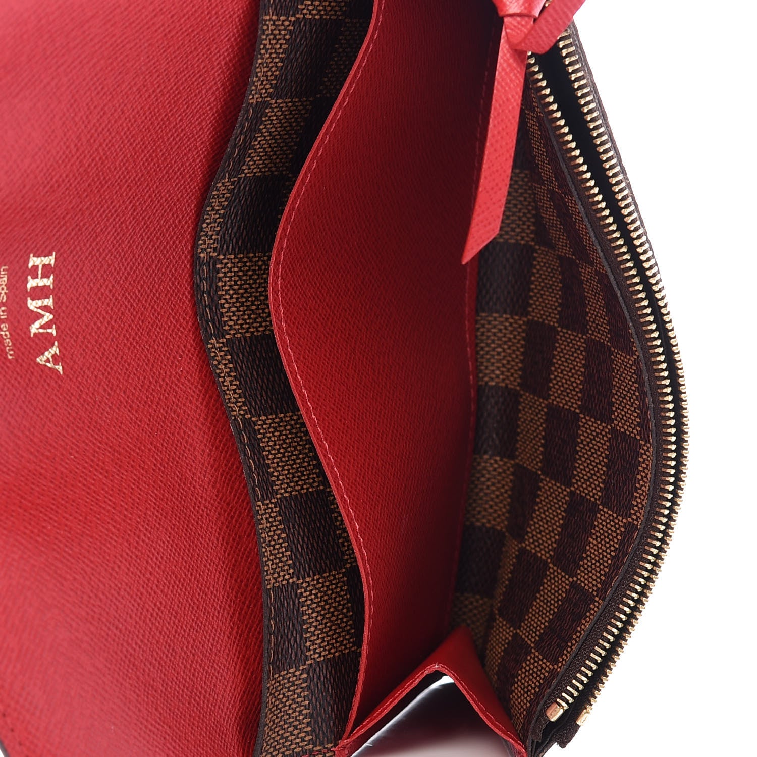 Louis Vuitton Damier Ebene Emilie Wallet Red 5 of 7