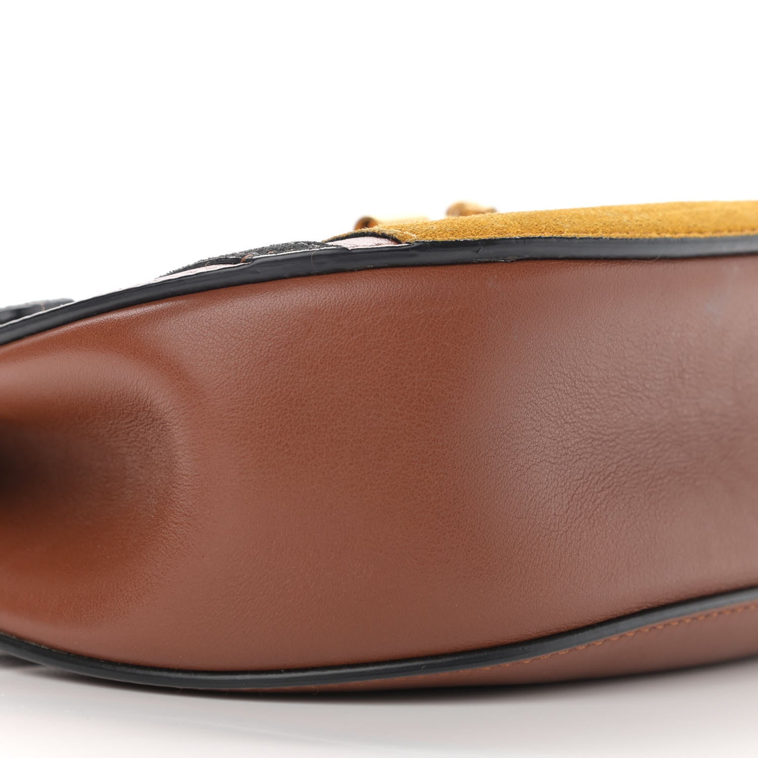 Chloe Suede Calfskin Patchwork Mini Drew Shoulder Bag Tobacco 9 of 14