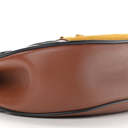 Chloe Suede Calfskin Patchwork Mini Drew Shoulder Bag Tobacco 9 of 14