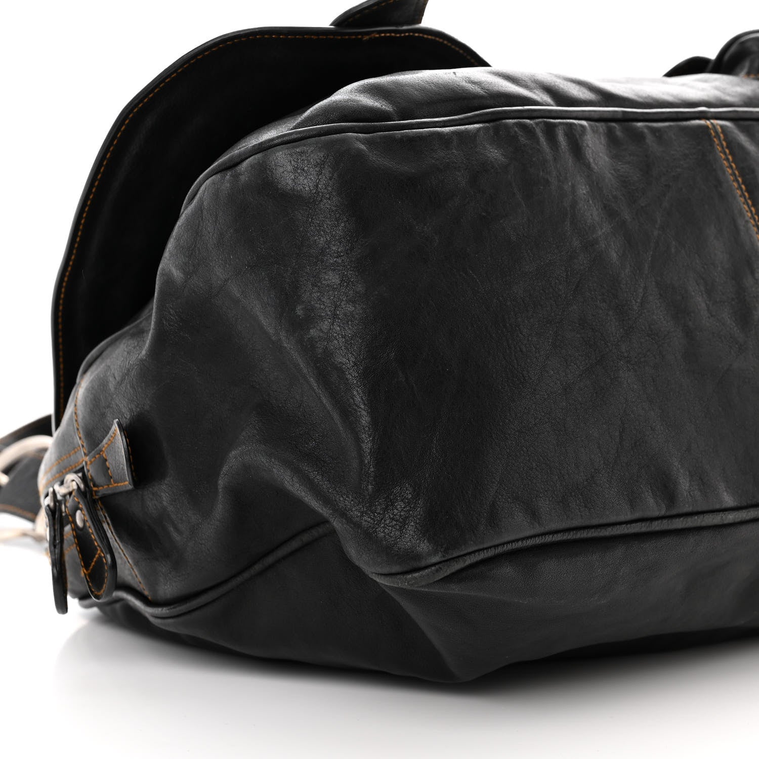 Christian Dior Calfskin Medium Gaucho Double Saddle Bag Black 9 of 15