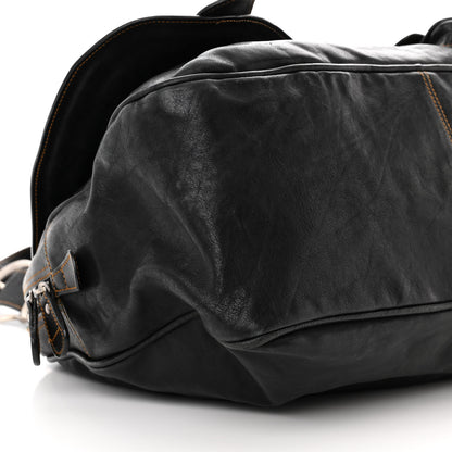 Christian Dior Calfskin Medium Gaucho Double Saddle Bag Black 9 of 15
