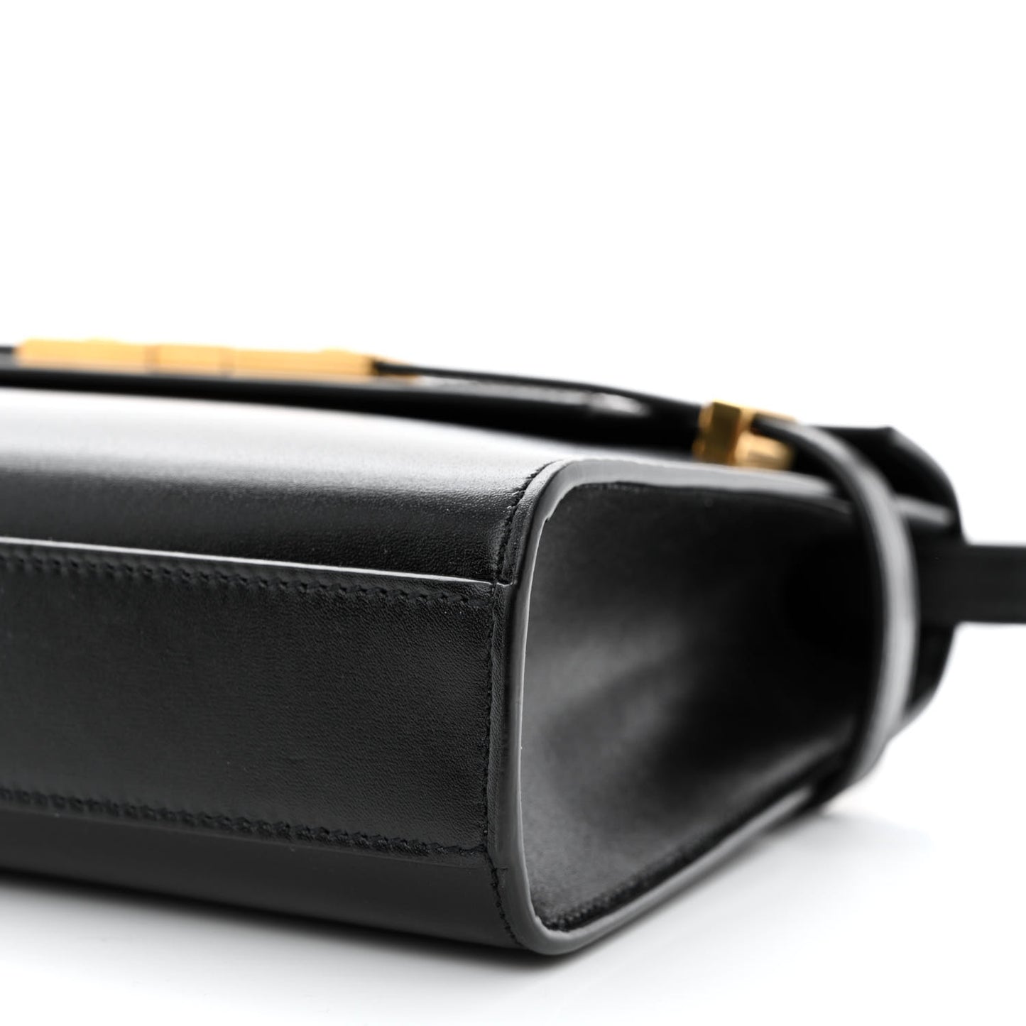 Smooth Calfskin Small Manhattan Shoulder Bag Black