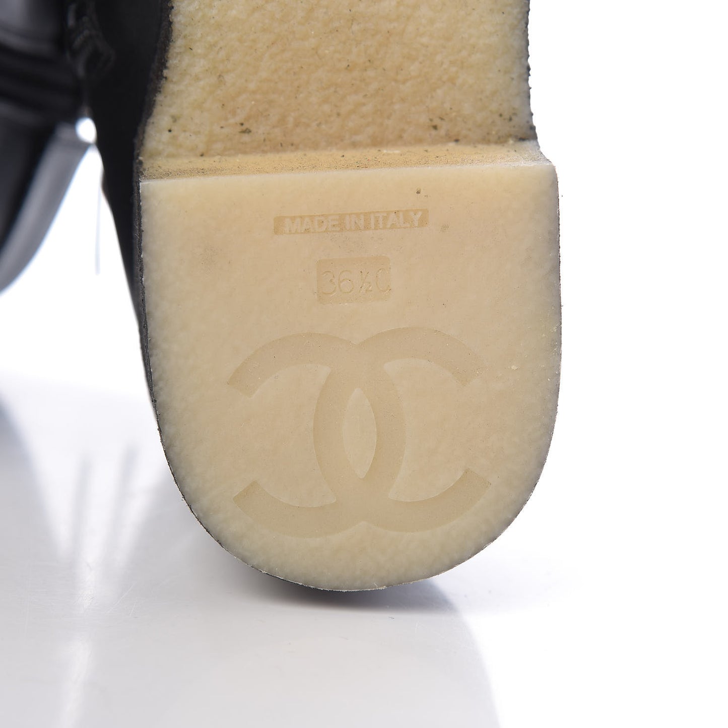Calfskin CC Turnlock Ankle Boots 36.5 Black