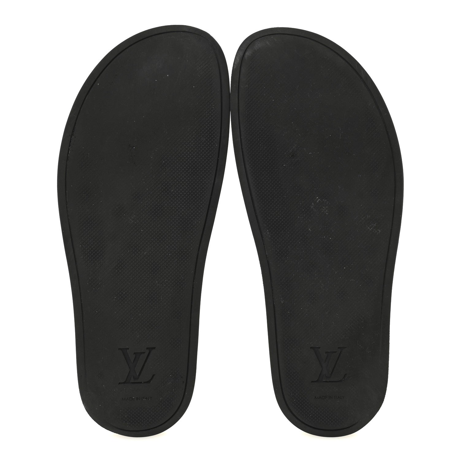 Louis Vuitton Rubber Embossed Monogram Mens Waterfront Mules 7.5 Black 6 of 8