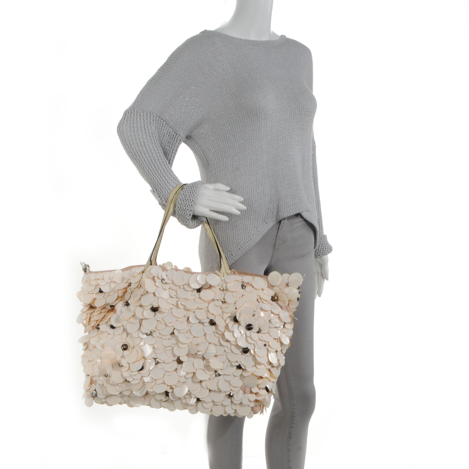 Valentino Garavani Glamorous Flowers Tote Nude 2 of 7