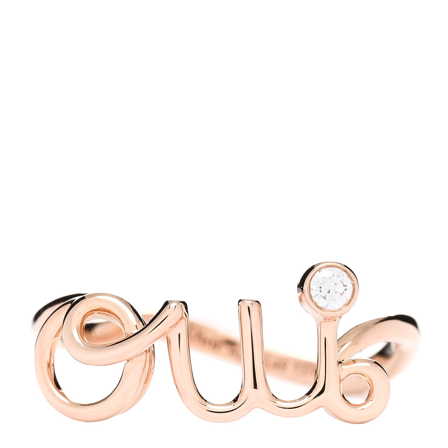 Christian Dior 18K Rose Gold Diamond Oui Ring 49 4.75 1 of 5